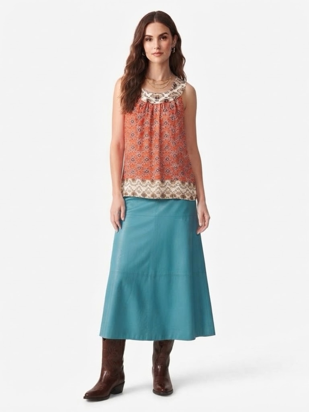 Bodes Retro Bohemian Festival Crew Neck Lightweight Sleeveless Top